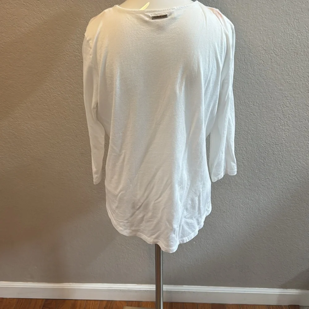 Michael Kors Women's White‎ Lace-Up Top size medium